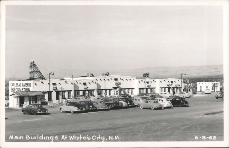 Main Buildings at White's City with Carlsbad Caverns Information Whites City New Mexico