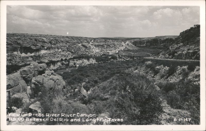 Pecos River Canyon View, U.S. 90 Between Del Rio and Langtry Texas