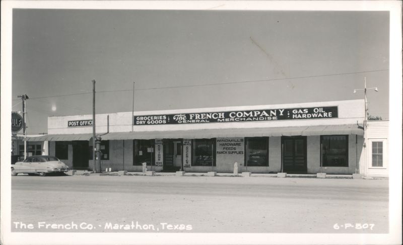 The French Company, General Merchandise, Post Office, Marathon, TX Texas