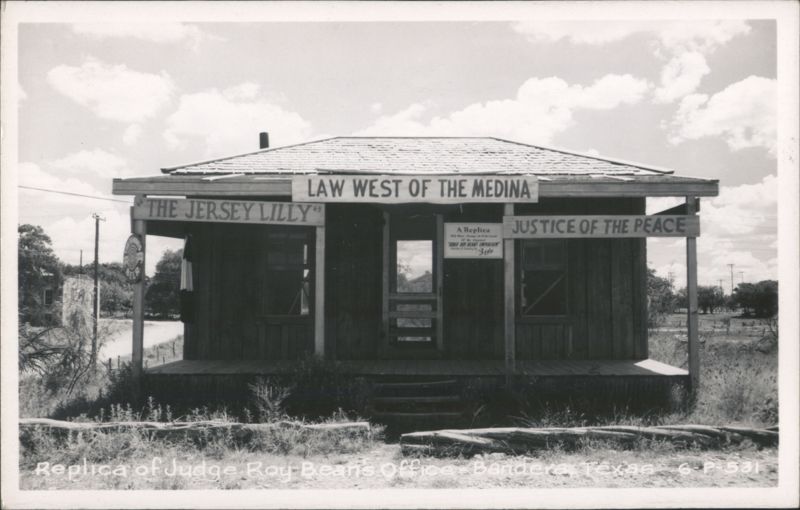 Replica of Judge Roy Bean's Office, Law West of the Medina Bandera Texas