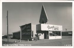 Vang's Curio Shop with Indian Gifts and Authentic Jewelry signs Postcard