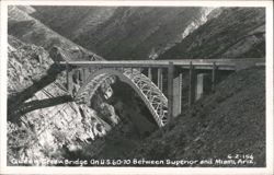 Queen Creek Bridge on U.S. 60-70 between Superior and Miami Postcard