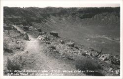 Trail around Meteor Crater, 570ft. above crater floor Postcard