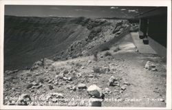 Meteor Crater and Observation Building, 19 Miles West of Winslow, AZ Postcard
