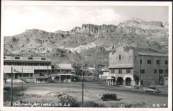 Oatman, AZ - Historic Route 66 Street Scene with Mountains, Buildings, Cars Postcard