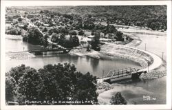 Hiawassee Lake with bridges, curved road, and town Postcard