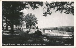 Alpine Cemetery and Church Postcard