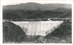 Hiawassee Dam, North Carolina with surrounding mountains Postcard