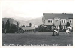 Teeing Off No.1 Green at Waynesville Country Club Postcard