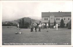 Teeing Off No.1 Green at Waynesville Country Club Postcard