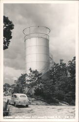 Observation Tower with Spiral Staircase and Vintage Cars, Ceasar's Head Postcard