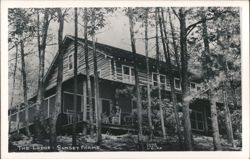 The Lodge - Sunset Farms, Log Cabin in Woods Postcard