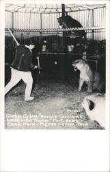 Gladys Gillem "World's Foremost Lady Lion Trainer" Fort Weare Game Park Postcard