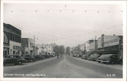 Street Scene with Vintage Cars and Shops, Hartsville Postcard