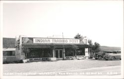 Indian Trading Post with Cars, White's City, New Mexico Postcard