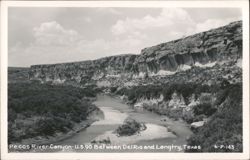 Pecos River Canyon - U.S. 90 Between Del Rio and Langtry Postcard