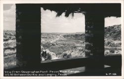 View From Observation Point - Pecos River Canyon, U.S. 90 Postcard
