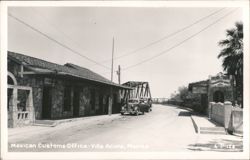 Mexican Customs Office and International Bridge Postcard