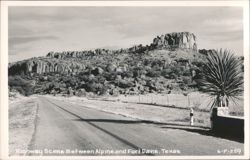 Highway Scene Between Alpine and Fort Davis Postcard
