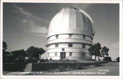 McDonald Observatory on Mt. Locke, Elev. 6791Ft., Davis Mountains Postcard