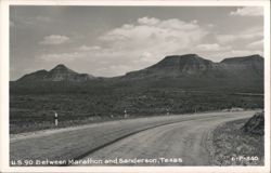 U.S. 90 Highway between Marathon and Sanderson, Texas Postcard