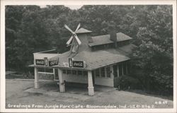 Jungle Park Cafe with Windmill, U.S. 41-Rte. 2 Postcard