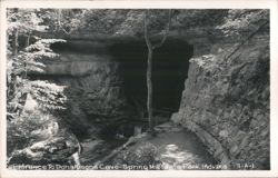 Entrance to Donaldson's Cave, Spring Mill State Park Postcard