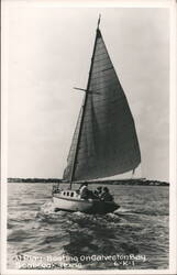 Sailboat on Galveston Bay, Seabrook, Texas Postcard