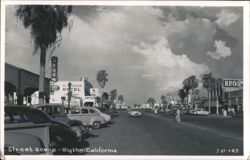 Street Scene with St. Charles Hotel, Blythe Drug, B.P.O.E. Postcard