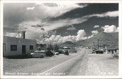 Street Scene with Crystal Cafe and Searchlight Casino Postcard