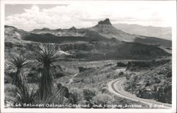 U.S. 66 between Oatman and Kingman, desert mountains and yucca Postcard