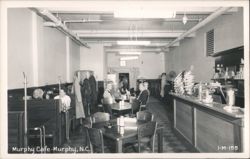 Murphy Cafe Interior View with Patrons Postcard