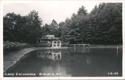Camp Delwoodee - House, Lake, and Diving Platform Postcard