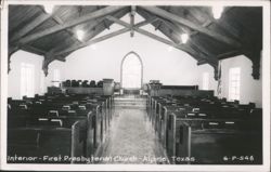 Interior - First Presbyterian Church Postcard