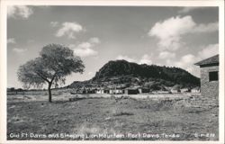 Old Ft. Davis and Sleeping Lion Mountain Postcard
