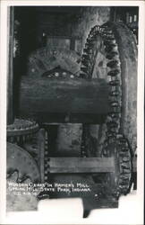 Wooden Gears in Hamer's Mill, Spring Mill State Park, Indiana Postcard