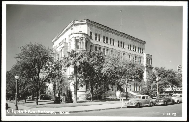 City Hall, San Antonio, Texas with Vintage Cars