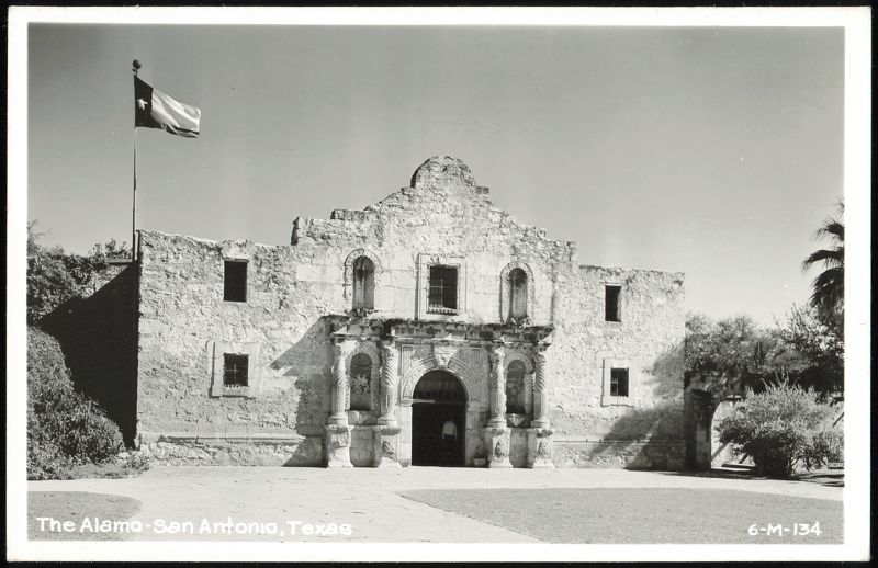 The Alamo with Texas Flag Flying San Antonio