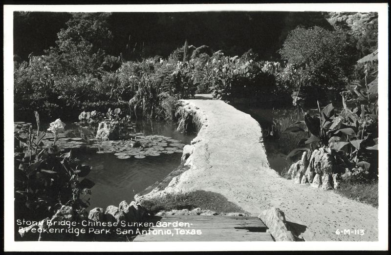 Stone Bridge - Chinese Sunken Garden - Breckenridge Park San Antonio Texas