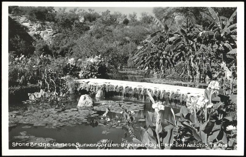 Stone Bridge - Chinese Sunken Garden - Breckenridge Park San Antonio Texas