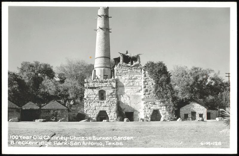 100 Year Old Chimney - Chinese Sunken Garden, Breckenridge Park San Antonio Texas