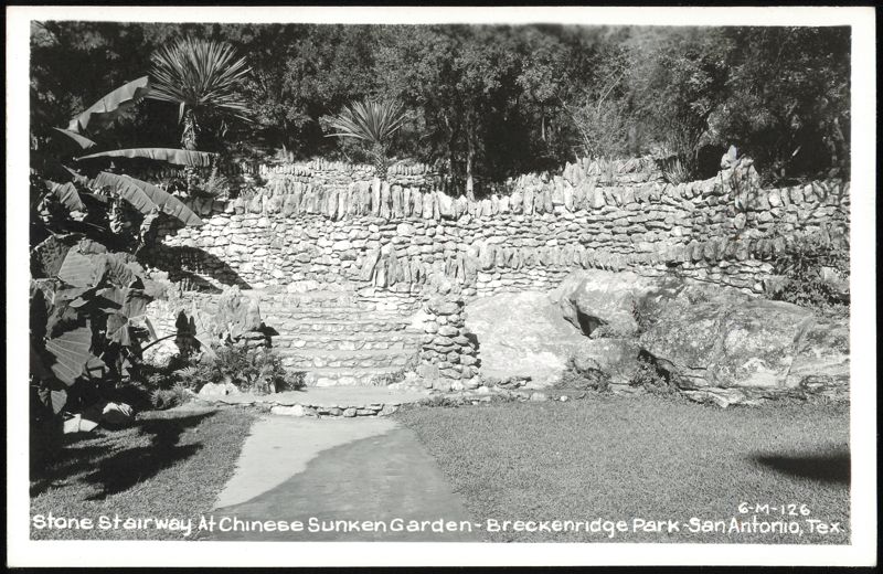 Stone Stairway At Chinese Sunken Garden Breckenridge Park San Antonio Texas