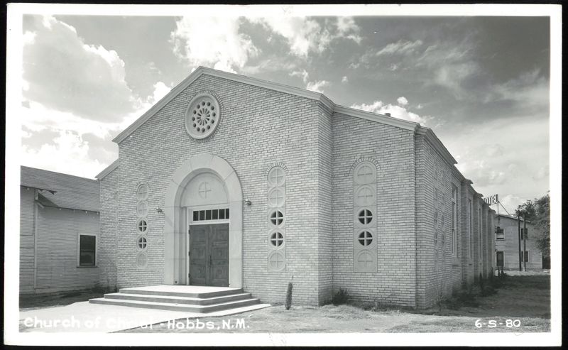 Church of Christ Building with Ornate Circular Windows Hobbs New Mexico
