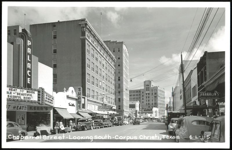 Chaparral Street Looking South, Cityscape with Businesses Corpus Christi Texas