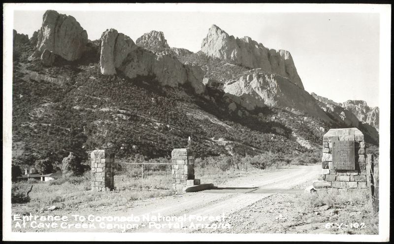 Entrance to Coronado National Forest at Cave Creek Canyon Portal Arizona