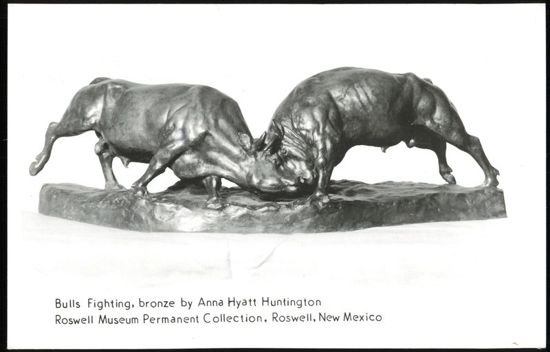 Bulls Fighting, bronze by Anna Hyatt Huntington Roswell New Mexico