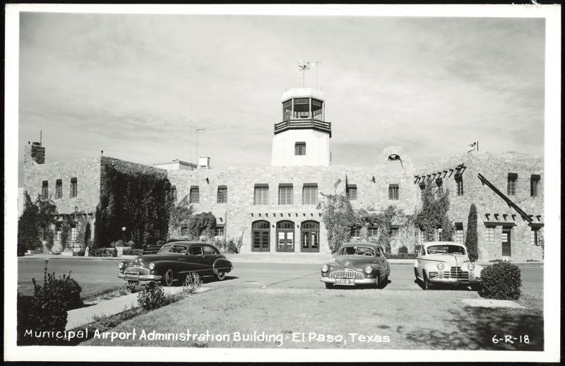 Municipal Airport Administration Building with Cars El Paso Texas