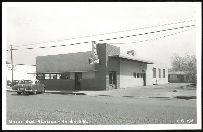 Union Bus Station with Cars, Hobbs, New Mexico