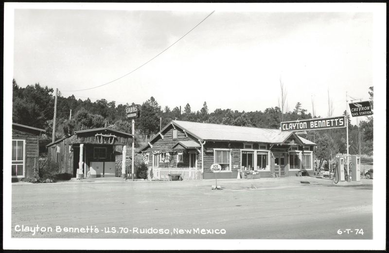 Clayton Bennett's Chevron Gas Station & Cabins, U.S. 70 Ruidoso New Mexico
