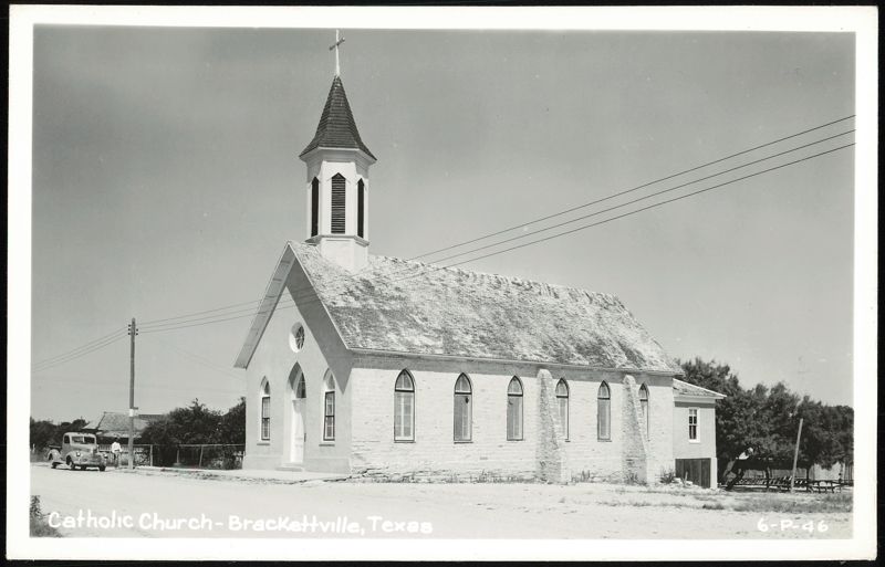 Catholic Church with Steeple and Cross, Brackettville Texas